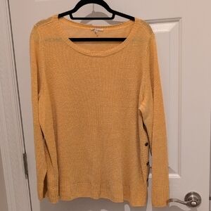 Eileen Fisher Yellow/Mustard Linen Knit Top
